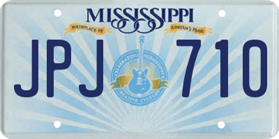 MS license plate JPJ710
