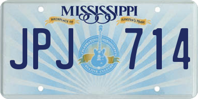 MS license plate JPJ714