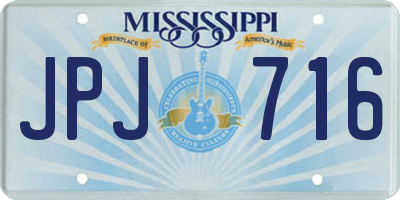 MS license plate JPJ716