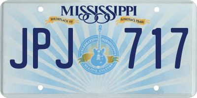 MS license plate JPJ717