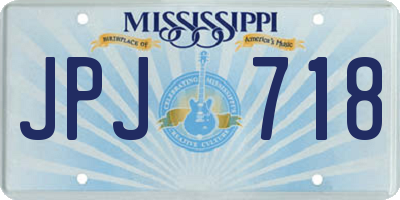 MS license plate JPJ718
