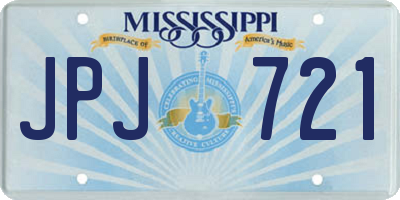 MS license plate JPJ721