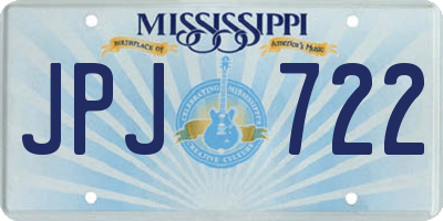 MS license plate JPJ722