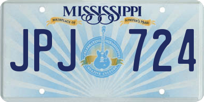 MS license plate JPJ724