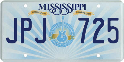 MS license plate JPJ725