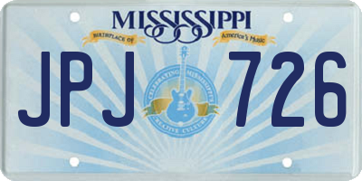 MS license plate JPJ726