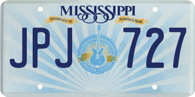 MS license plate JPJ727