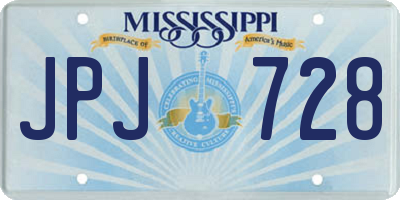 MS license plate JPJ728