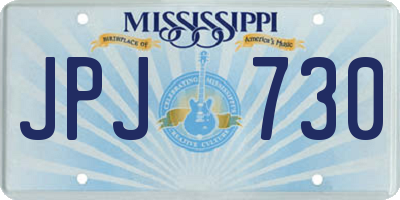 MS license plate JPJ730