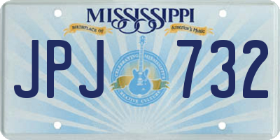 MS license plate JPJ732