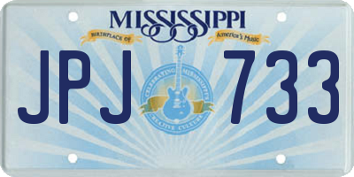 MS license plate JPJ733