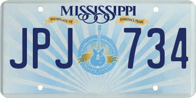 MS license plate JPJ734
