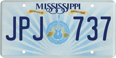 MS license plate JPJ737