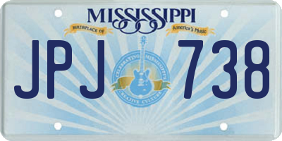 MS license plate JPJ738