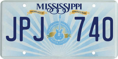 MS license plate JPJ740