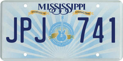 MS license plate JPJ741