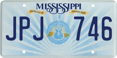 MS license plate JPJ746
