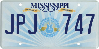 MS license plate JPJ747