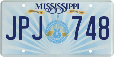 MS license plate JPJ748