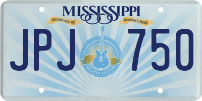 MS license plate JPJ750