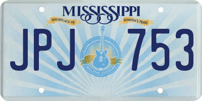 MS license plate JPJ753
