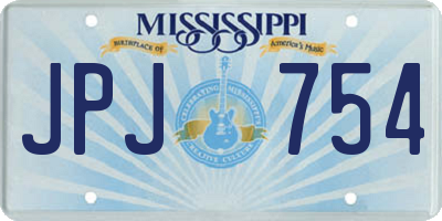 MS license plate JPJ754