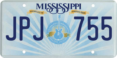 MS license plate JPJ755