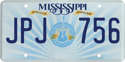 MS license plate JPJ756