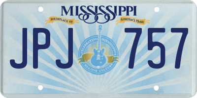 MS license plate JPJ757