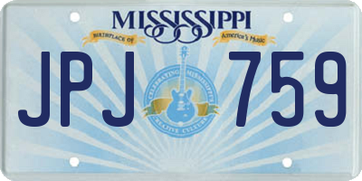 MS license plate JPJ759