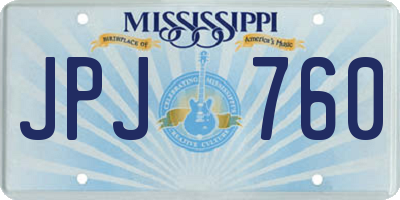 MS license plate JPJ760