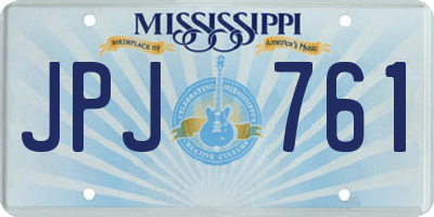 MS license plate JPJ761