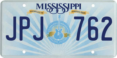 MS license plate JPJ762
