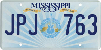 MS license plate JPJ763