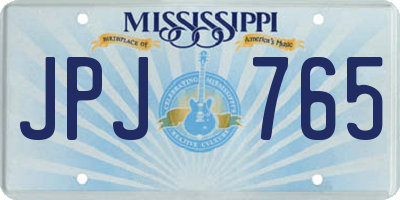 MS license plate JPJ765