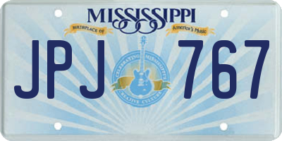 MS license plate JPJ767