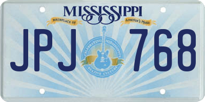 MS license plate JPJ768