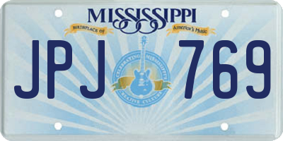 MS license plate JPJ769