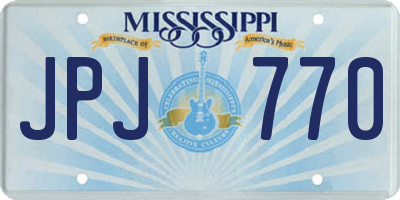 MS license plate JPJ770