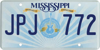 MS license plate JPJ772