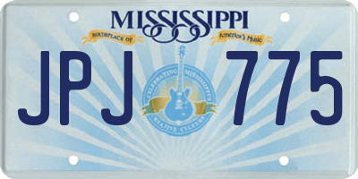 MS license plate JPJ775