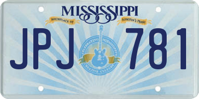 MS license plate JPJ781