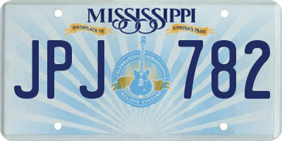 MS license plate JPJ782