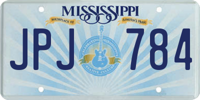 MS license plate JPJ784