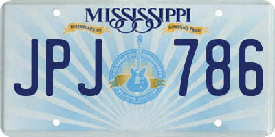 MS license plate JPJ786