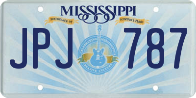 MS license plate JPJ787