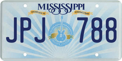 MS license plate JPJ788