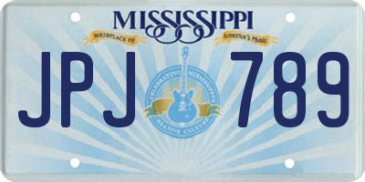 MS license plate JPJ789