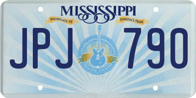 MS license plate JPJ790