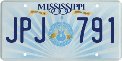 MS license plate JPJ791